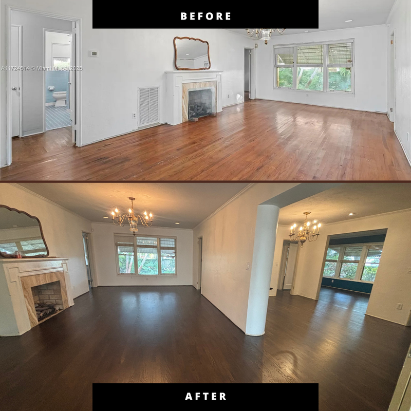 Solid Wood Floor Restoration due to water damage